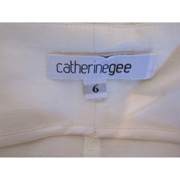 Catherine Gee Pants NWOT White Linen Silk Trousers Pleated Womens Size 6 - Picture 7 of 8